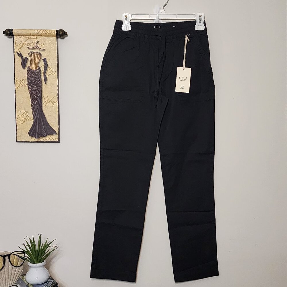 L.T.J Letters to Juliet Tie Waist Pants in Solid Black